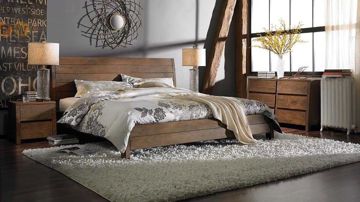 solid wood bed